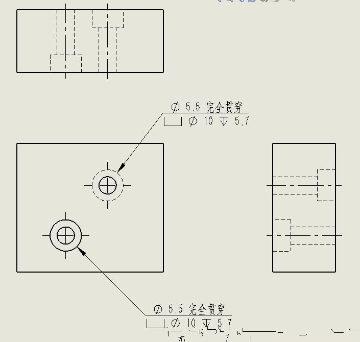 0工程图标注不了反面沉孔